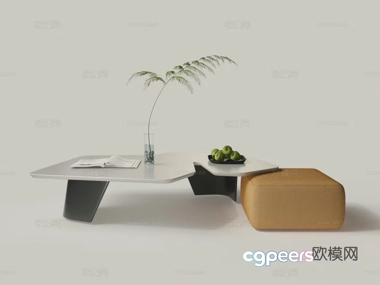 Modern fabric sofa 3D model