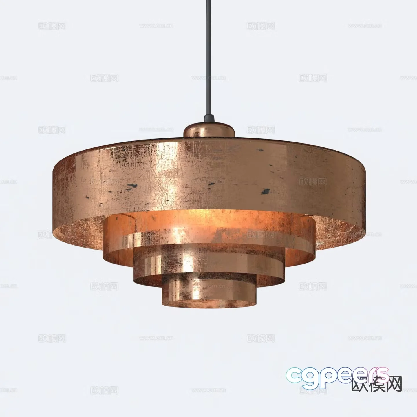 Industrial style chandelier restaurant chandelier 3d model