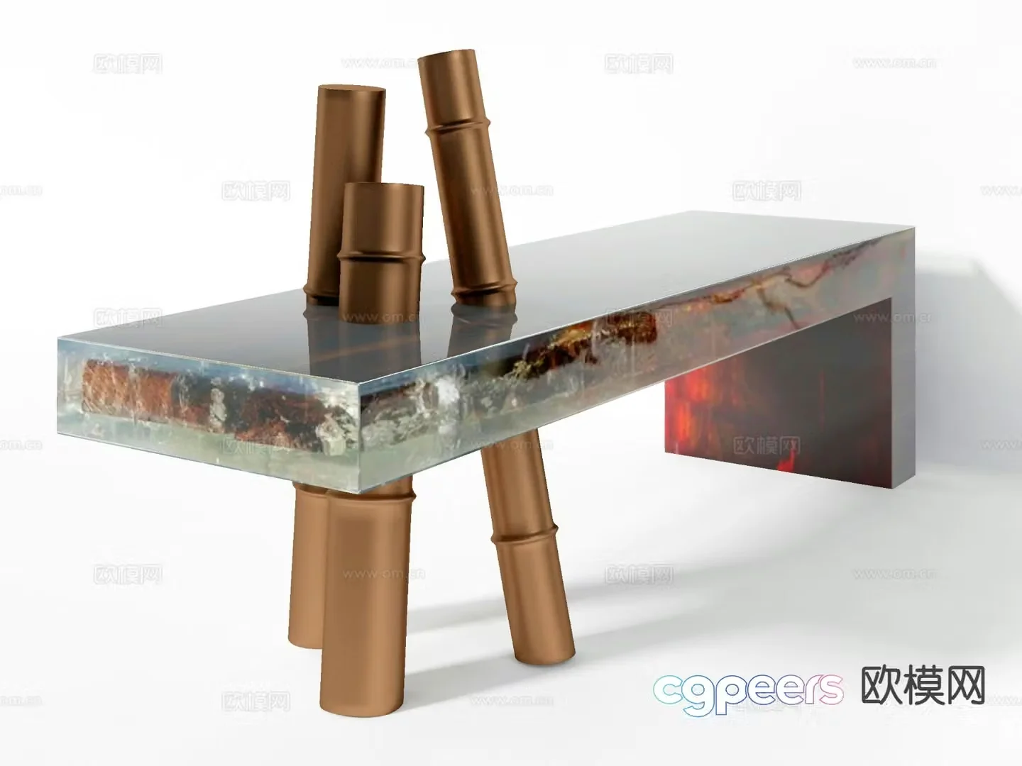 Stool resin bench art stool 3d model