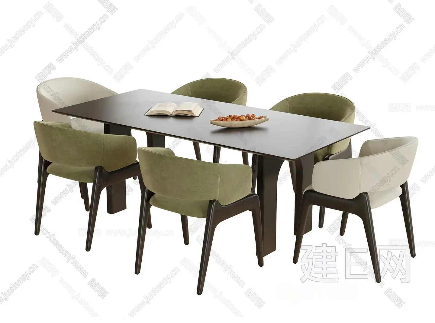 A Table With Chairs 3D Model – 21425 – VRAY Render