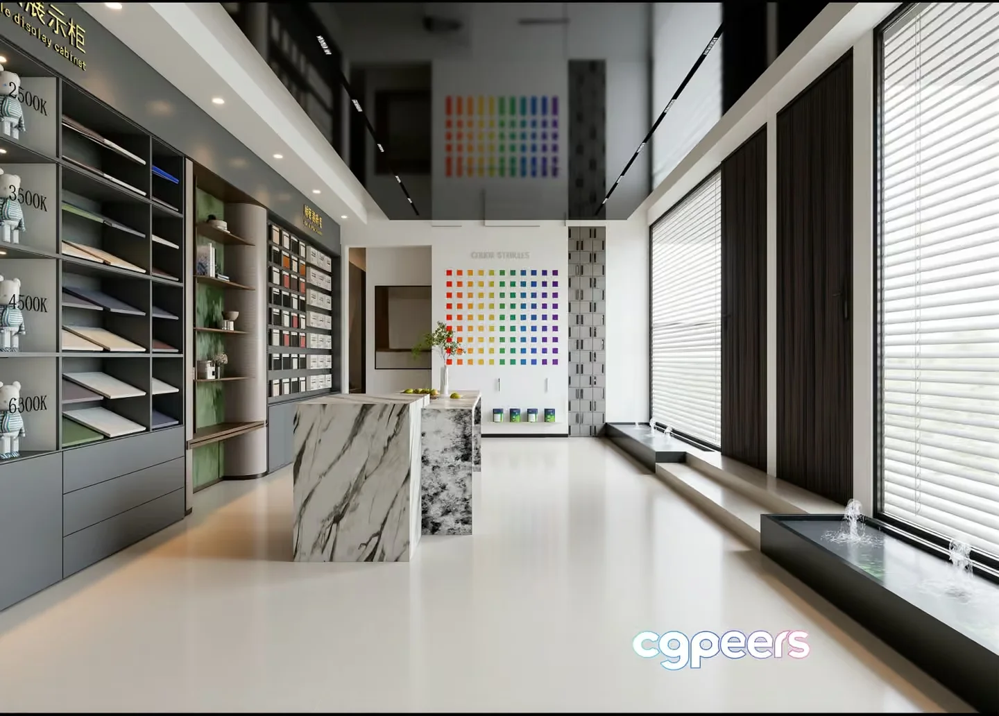 Modern Display Cabinet 3D Model – 6605 – VRAY Render