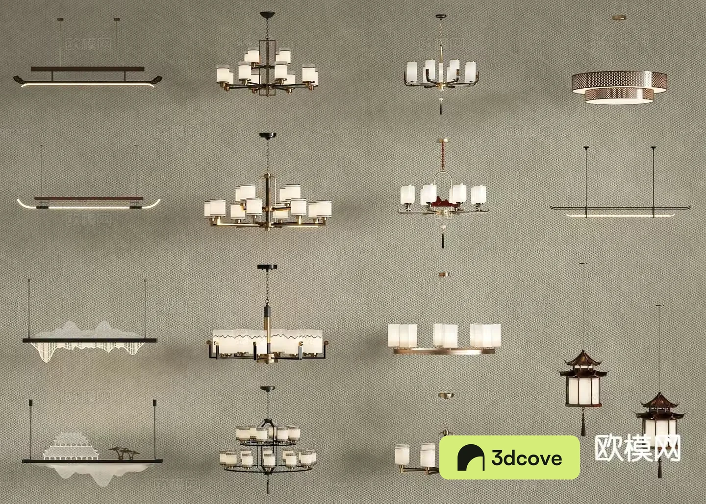 New Chinese style chandelier Zen chandelier living room chandelier