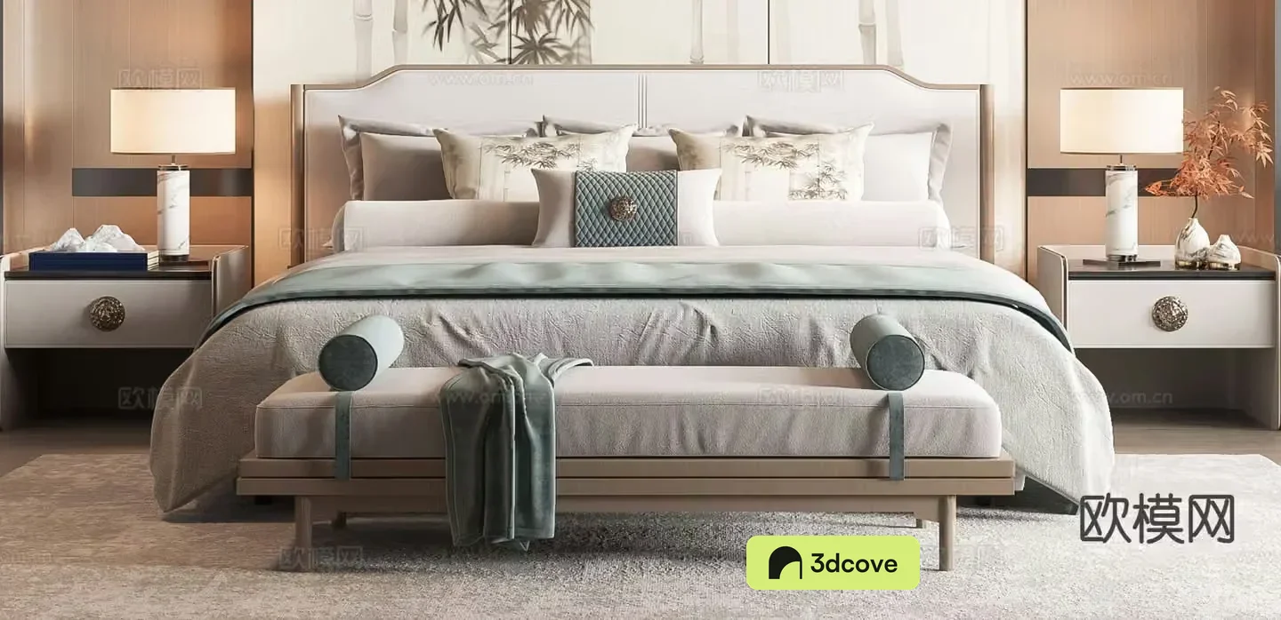New Chinese style double bed