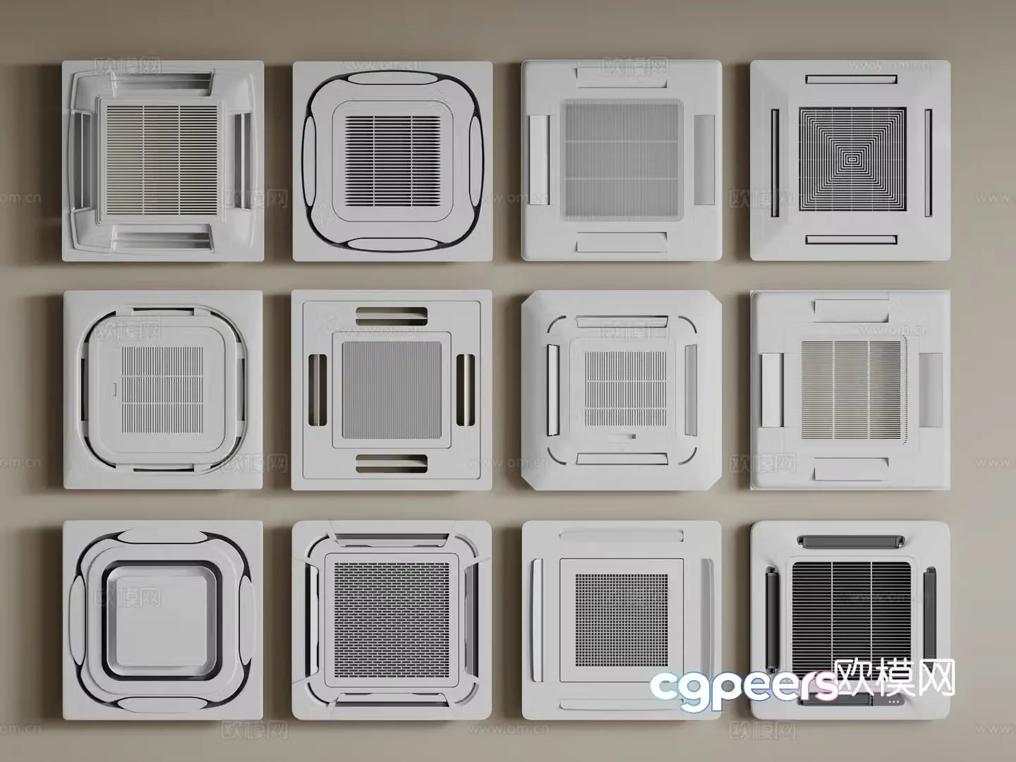 Modern central air conditioner Air conditioner air outlet 3D model