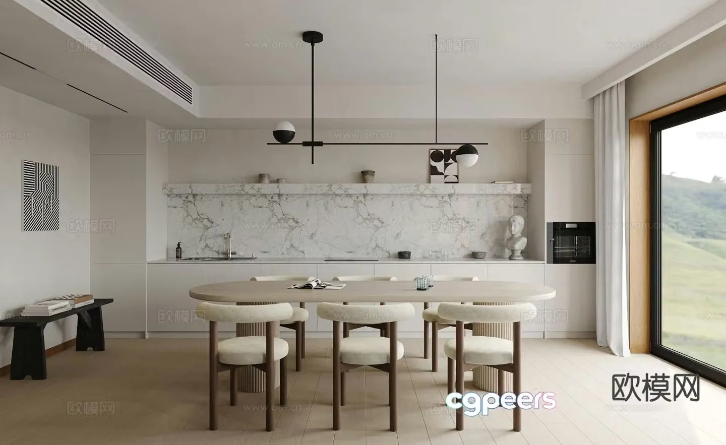 Modern restaurant 3d model