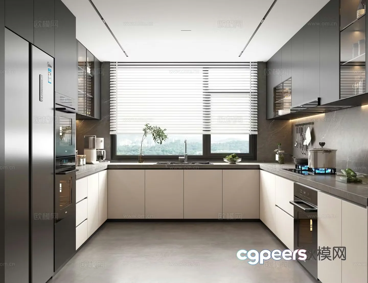 modern kitchen cabinet 3d model