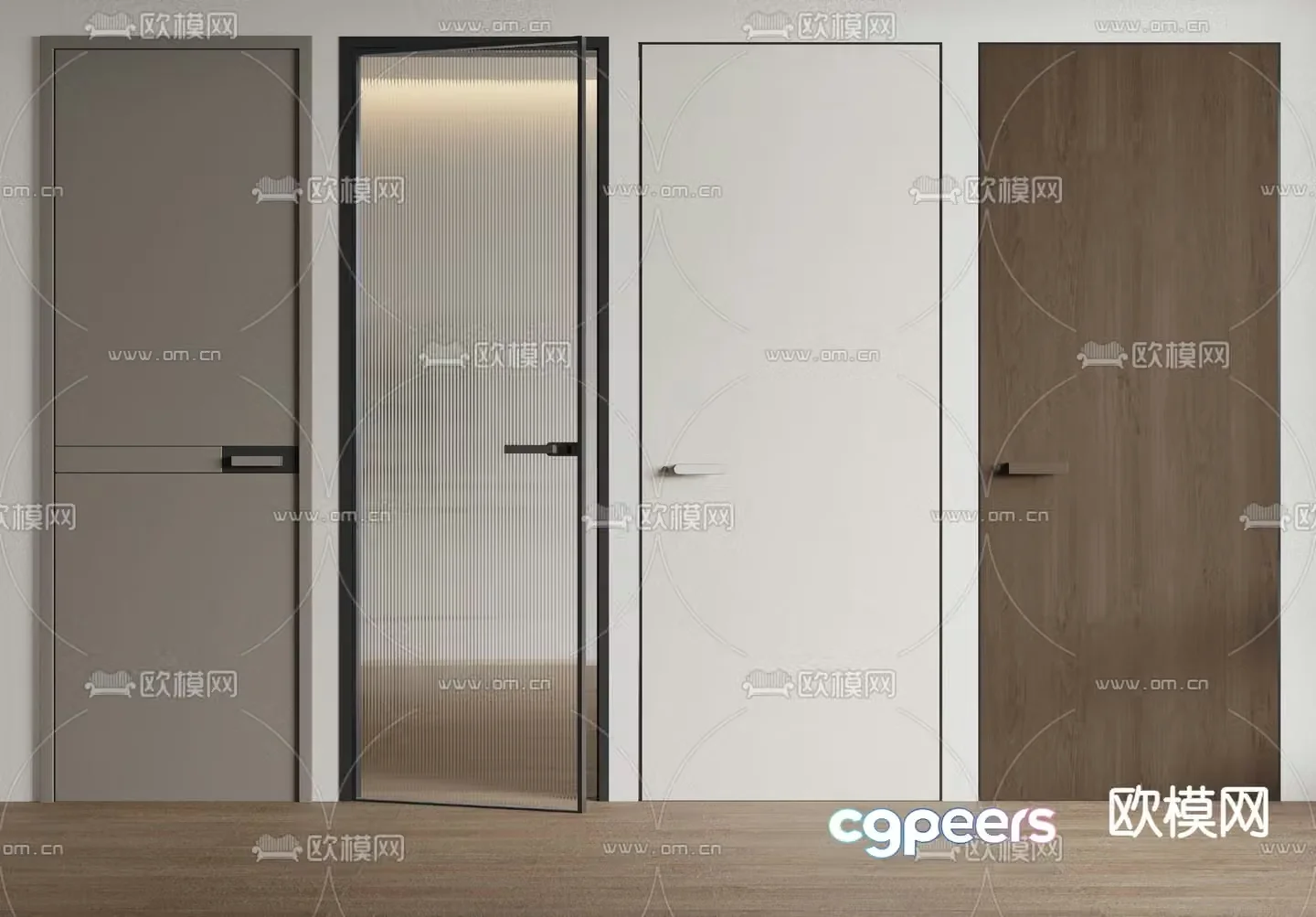 Minimalist door hidden door single door swing door 3d model