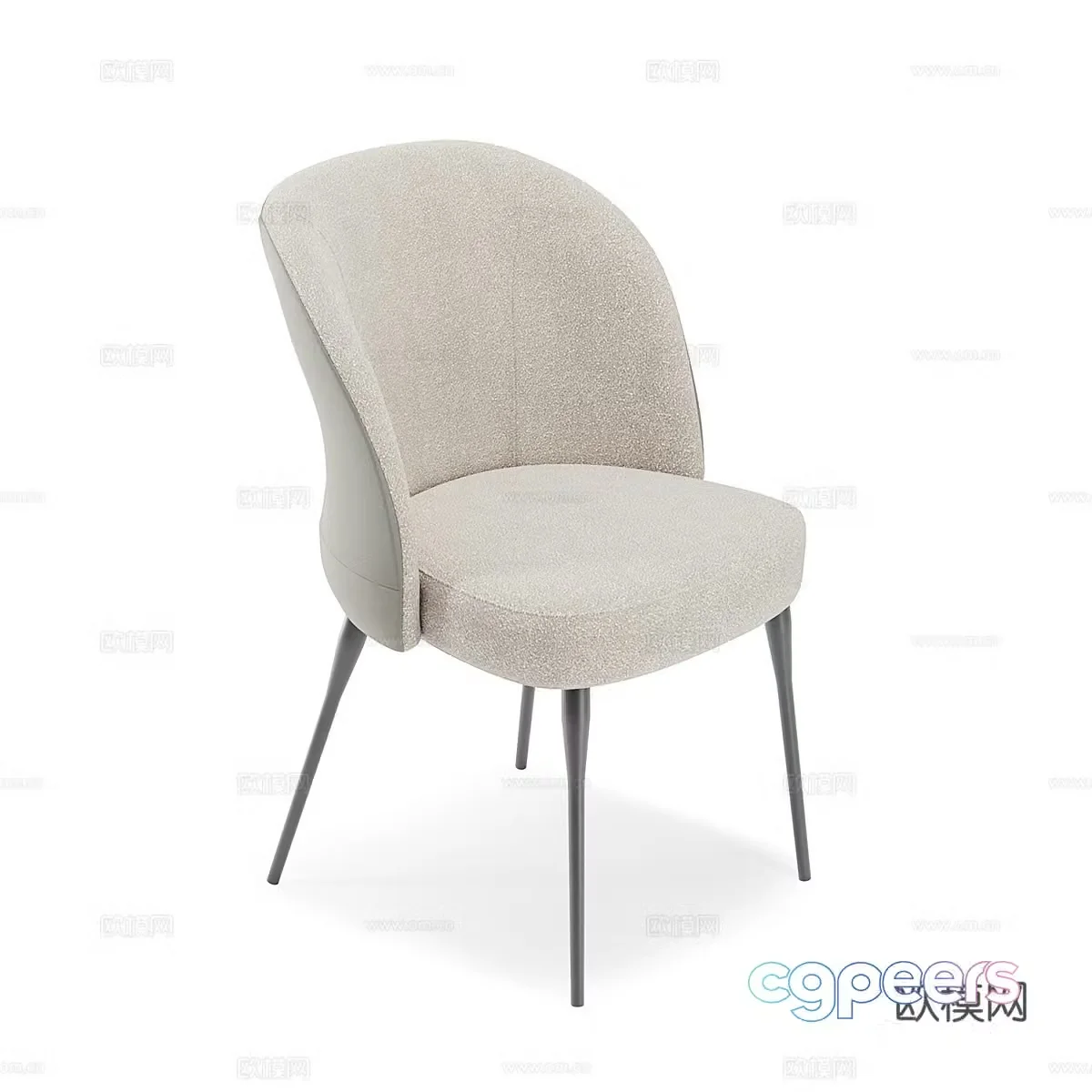 Modern simple single chair chair simple single chair casual chair dining chair 3d model