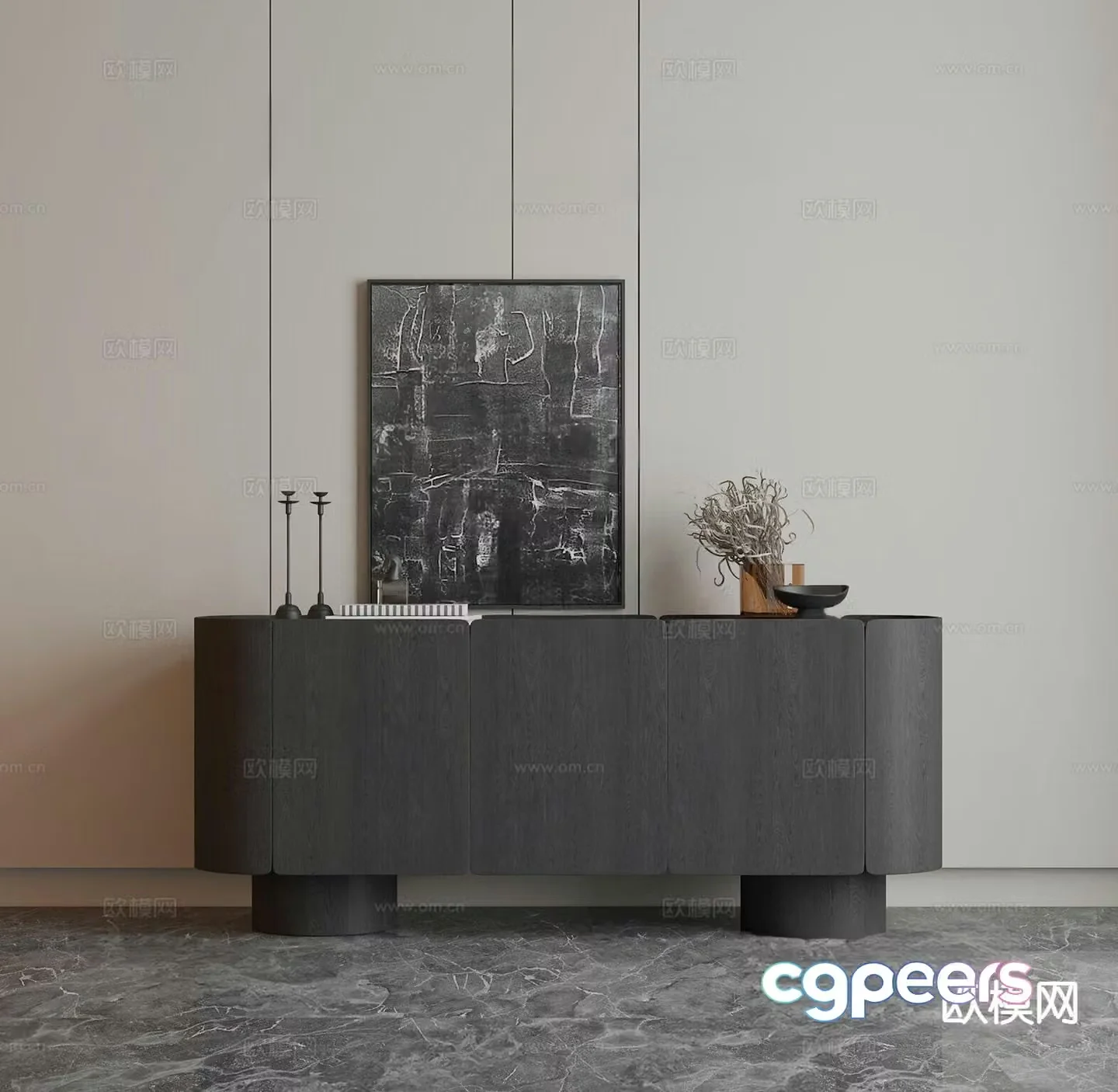 Modern side cabinet entrance cabinet 3d model
