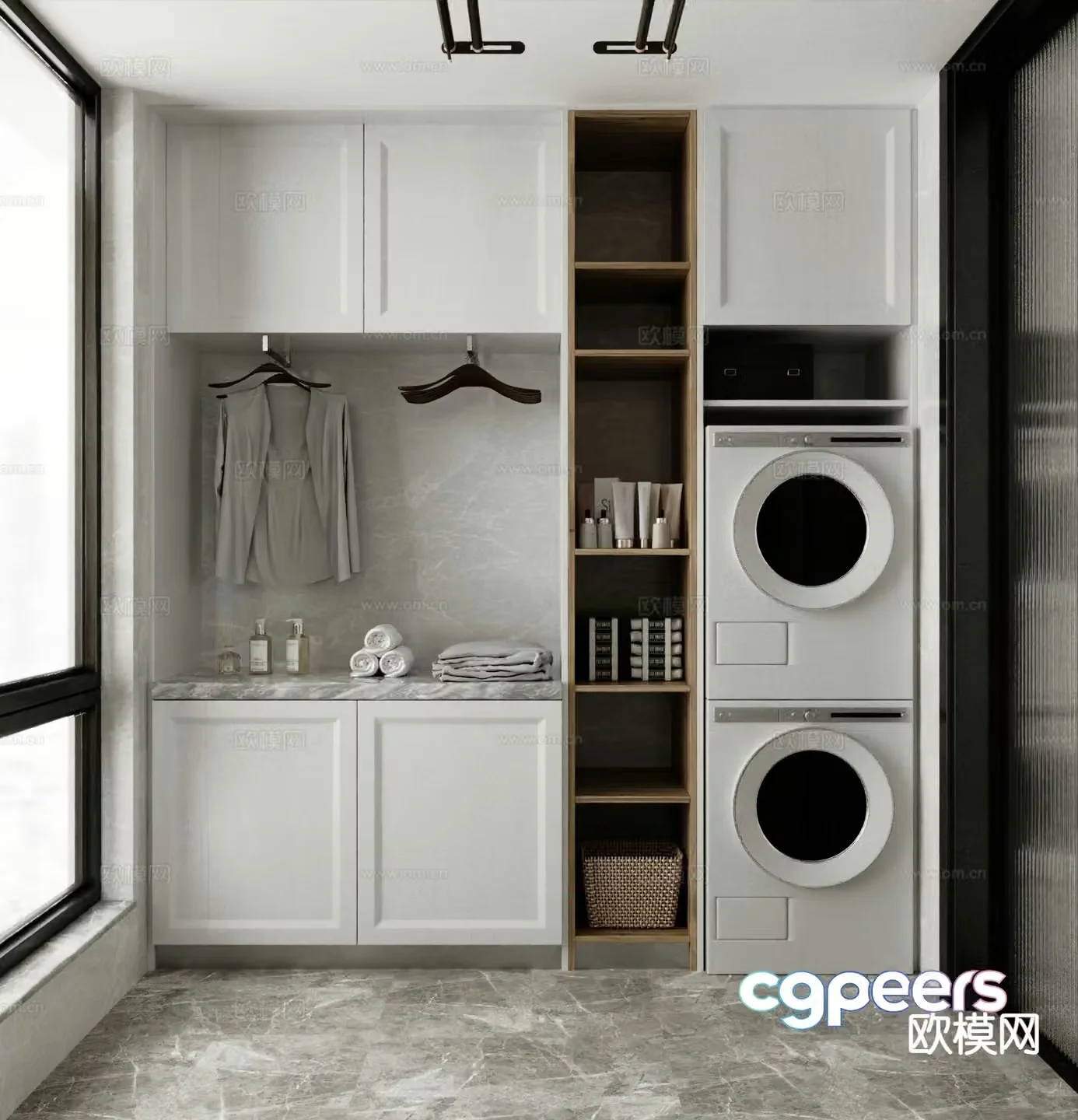 Modern washing machine cabinet 3d model