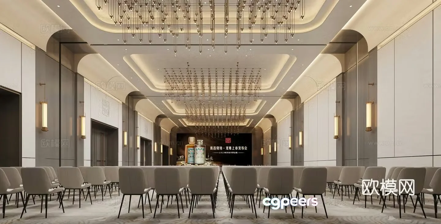 Modern conference room Banquet hall 3d model