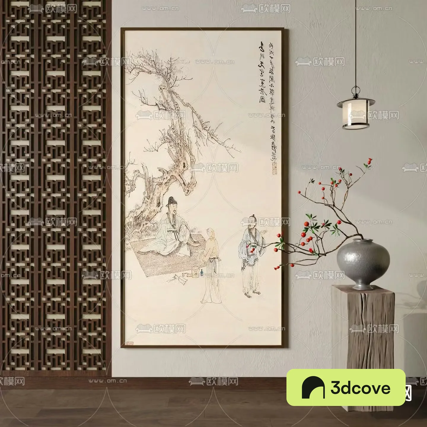 New Chinese-style figure painting calligraphy and painting decorative painting