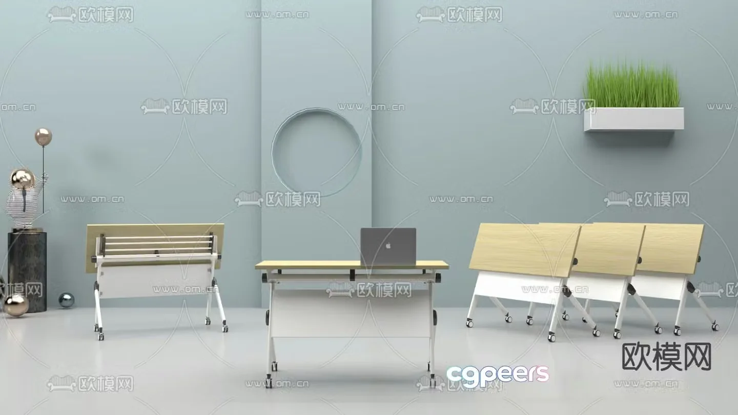 Modern office desk desk 3d model