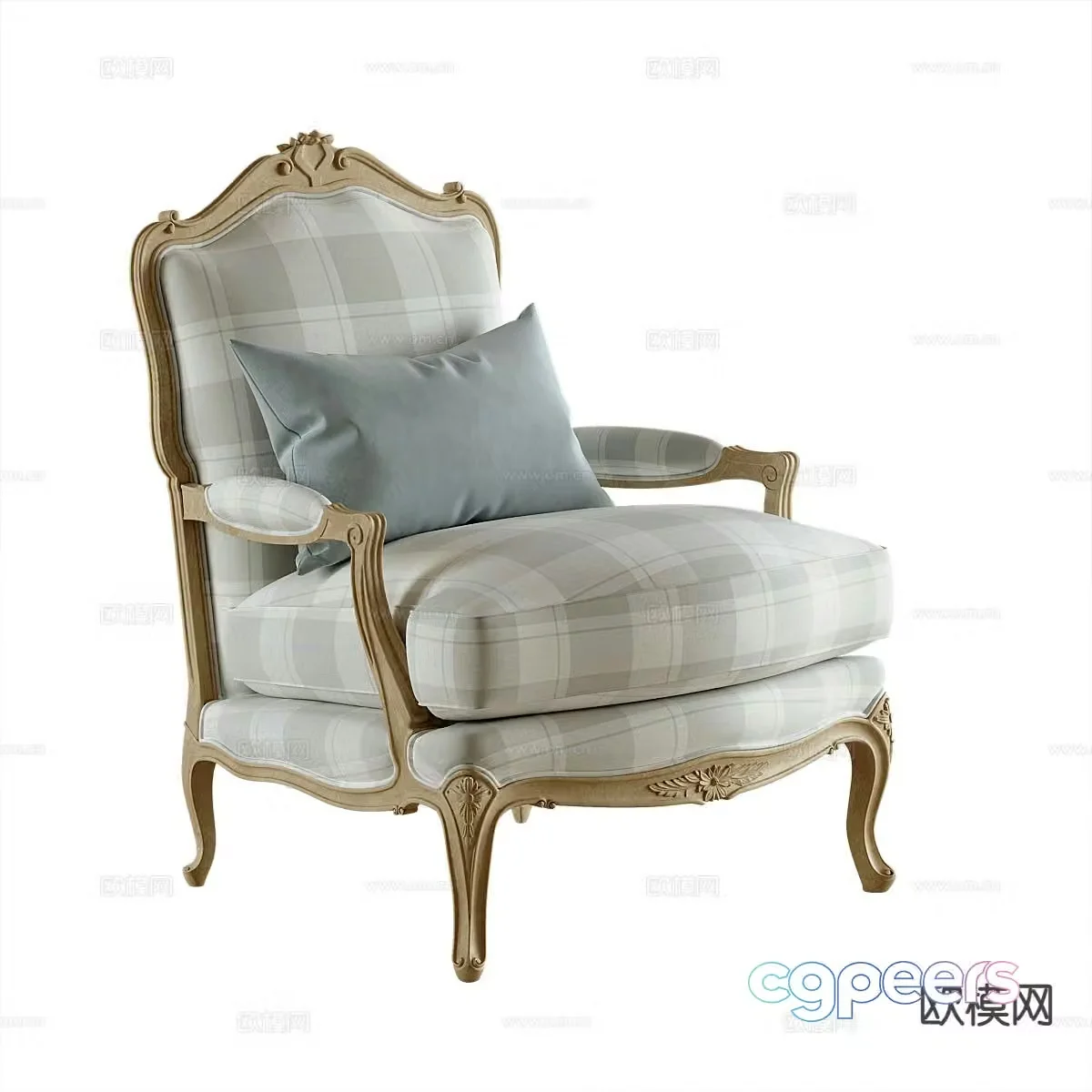 American armchair leisure chair 3d model