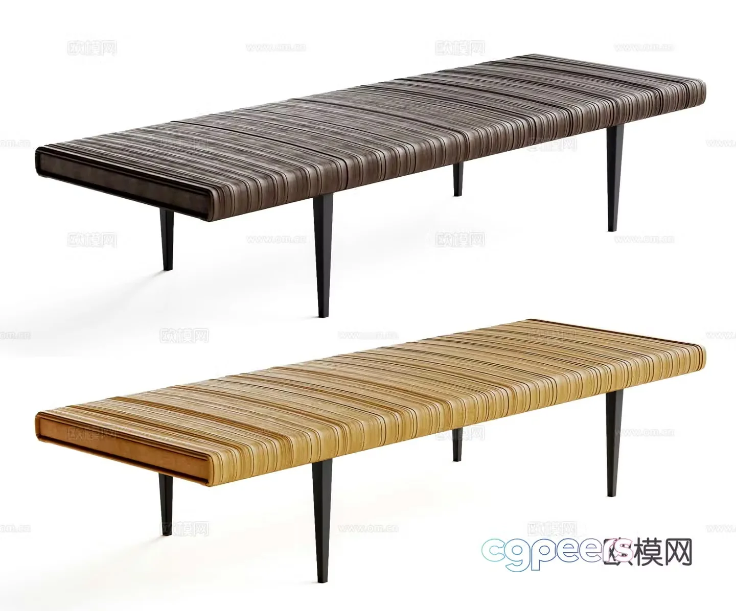 Baxter Garcon bed end stool bench 3d model