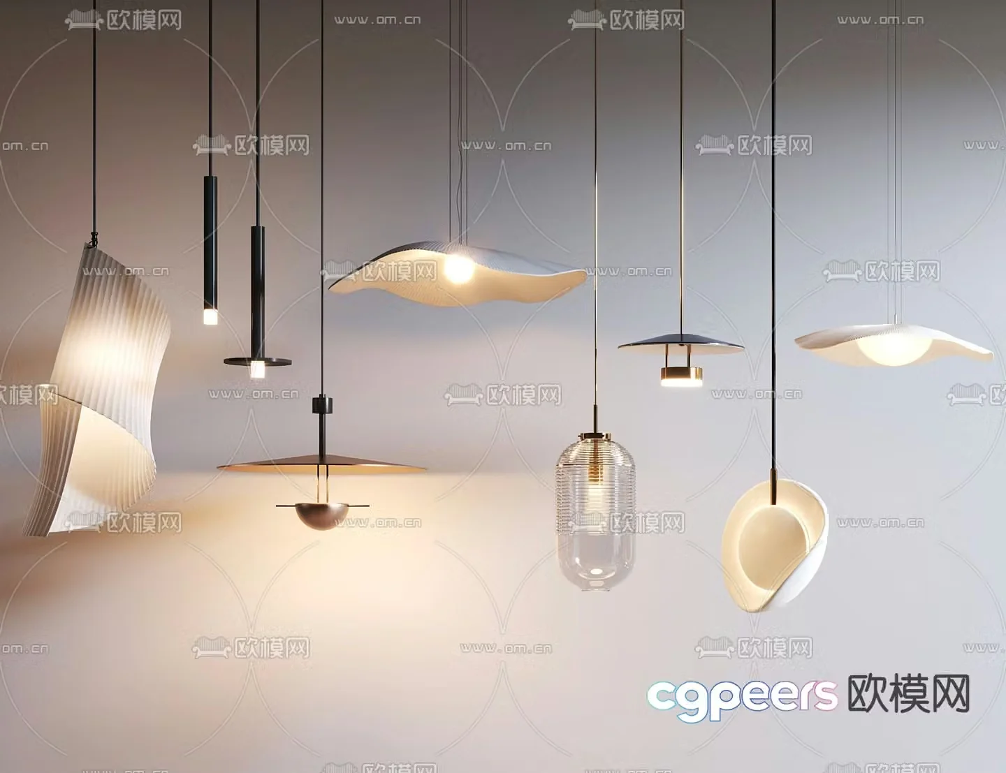 Cream style chandelier glass chandelier 3d model
