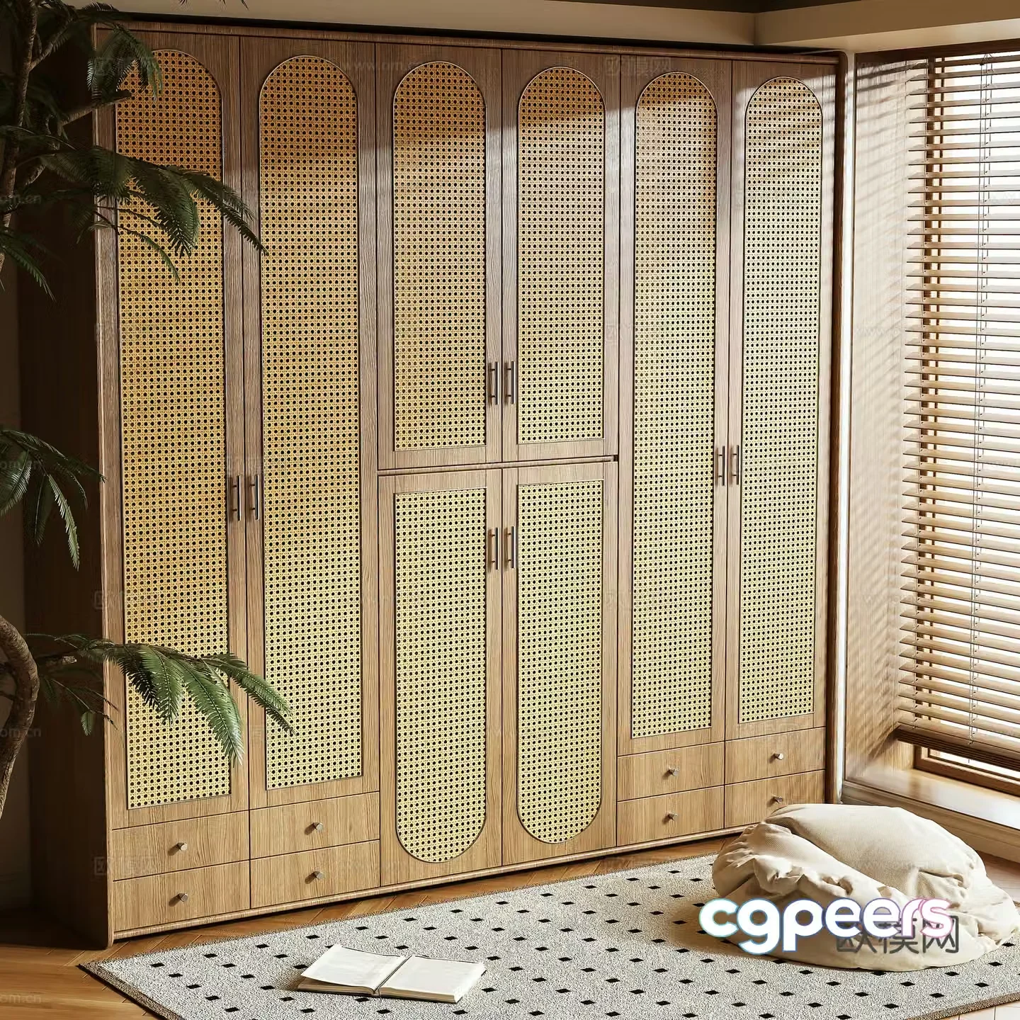 Middle-aged wind wardrobe 3d model