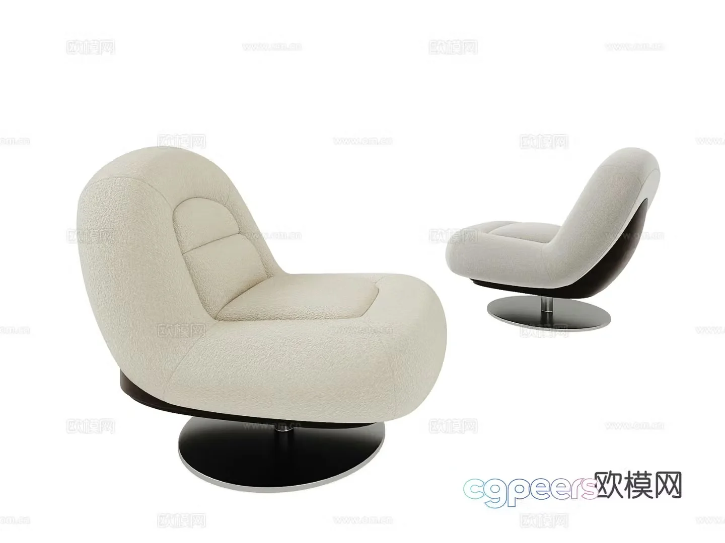 Italian style chair leisure chair 3d model