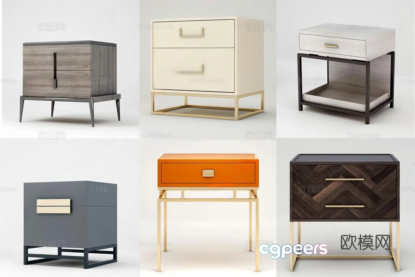 Modern bedside table 3d model