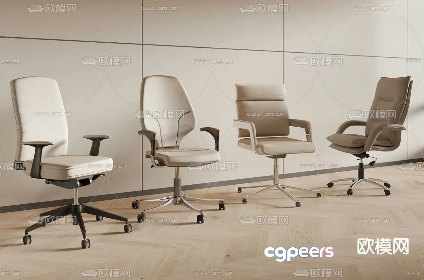 Modern office chair swivel chair staff chair 3d model