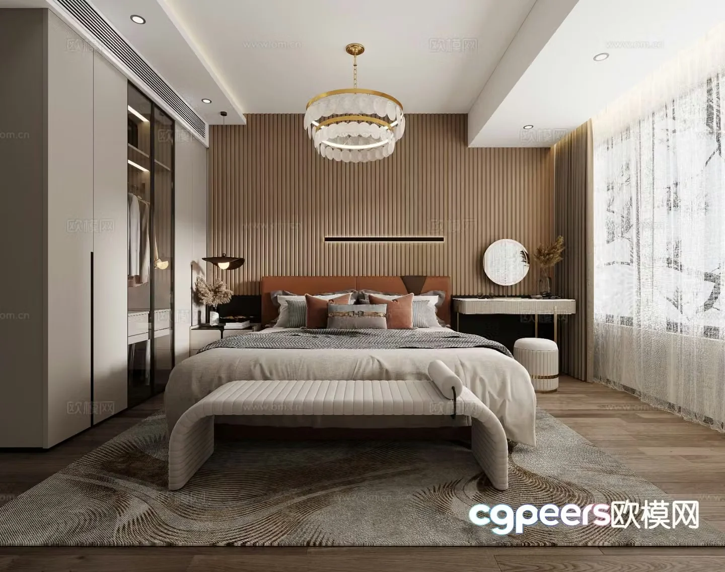 Modern bedroom master bedroom 3d model