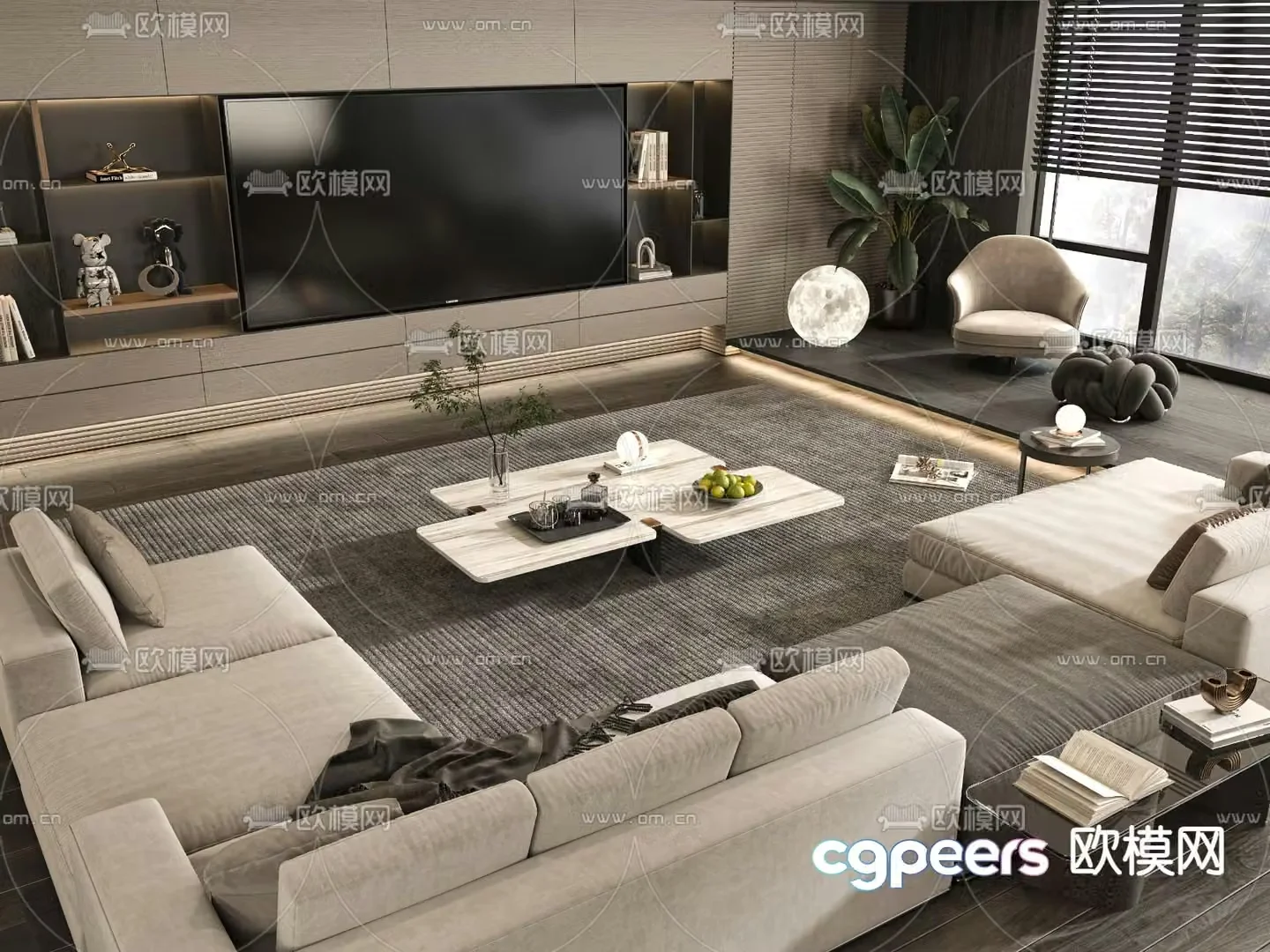Modern sectional sofa 3d model