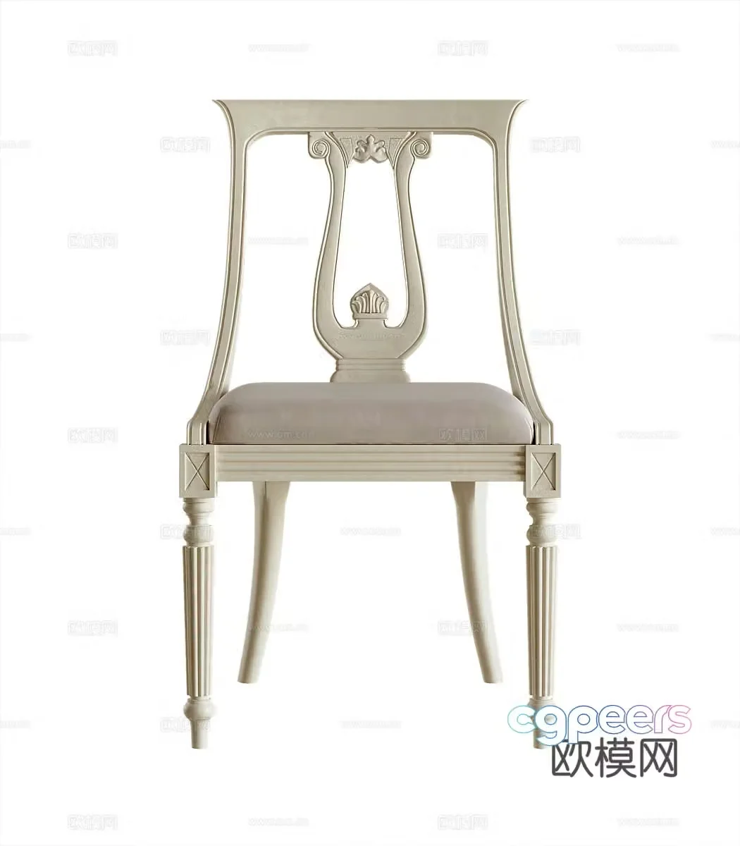 French single chair 3d model