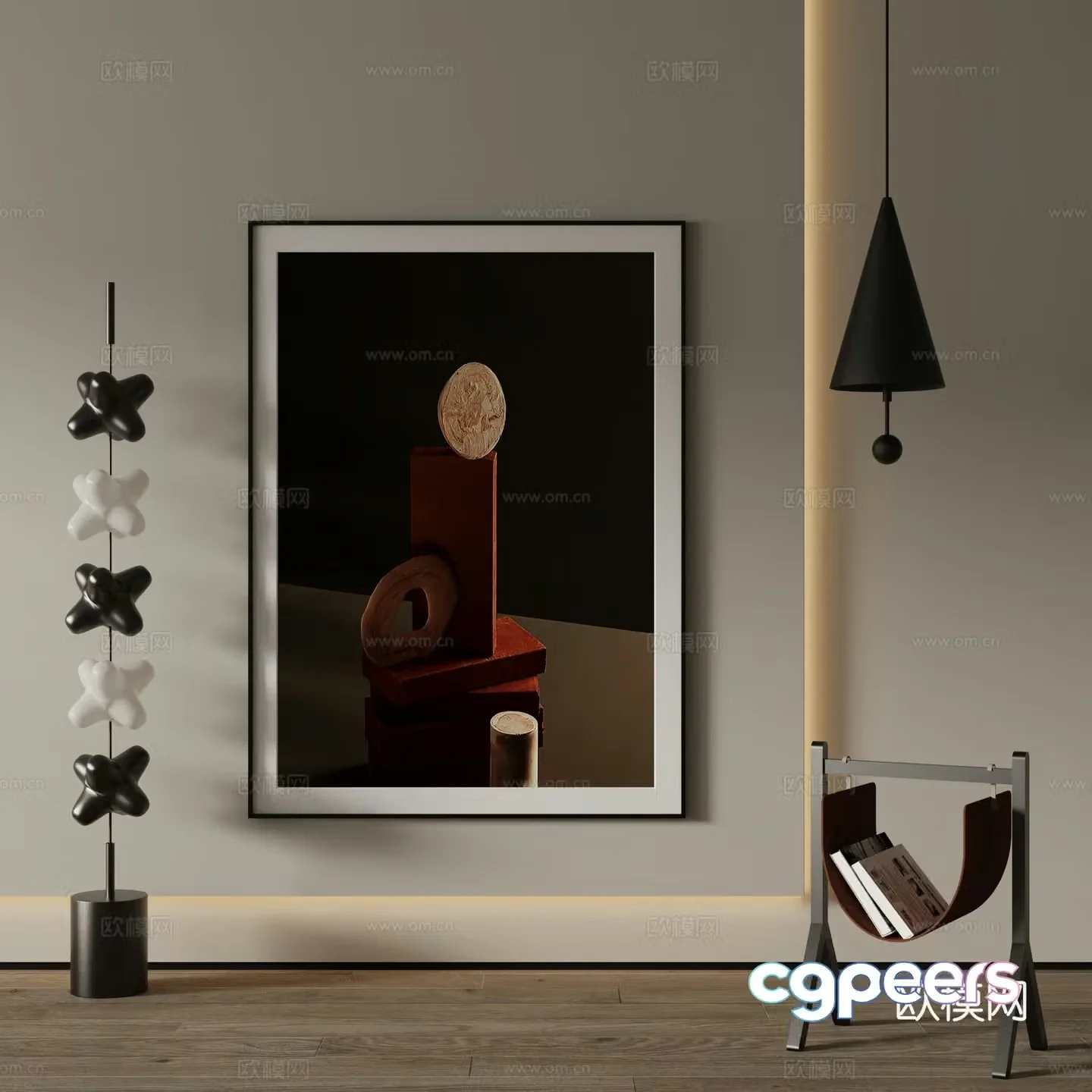 Modern decorative painting Artistic realistic painting 3d model