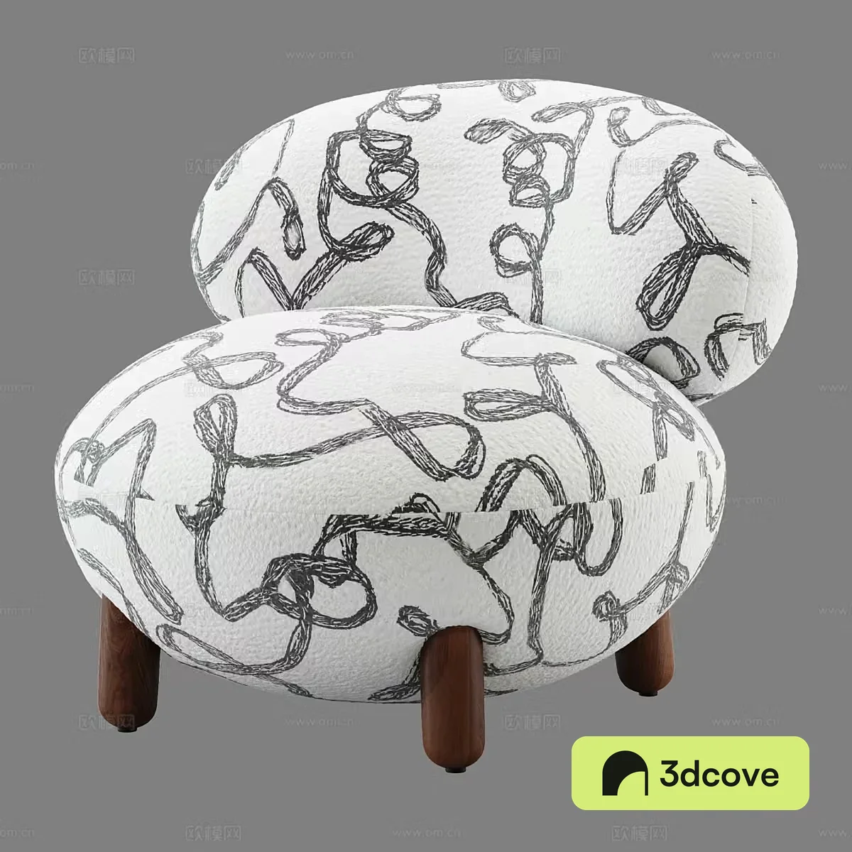 Nordic leisure sofa chair printed fabric sofa