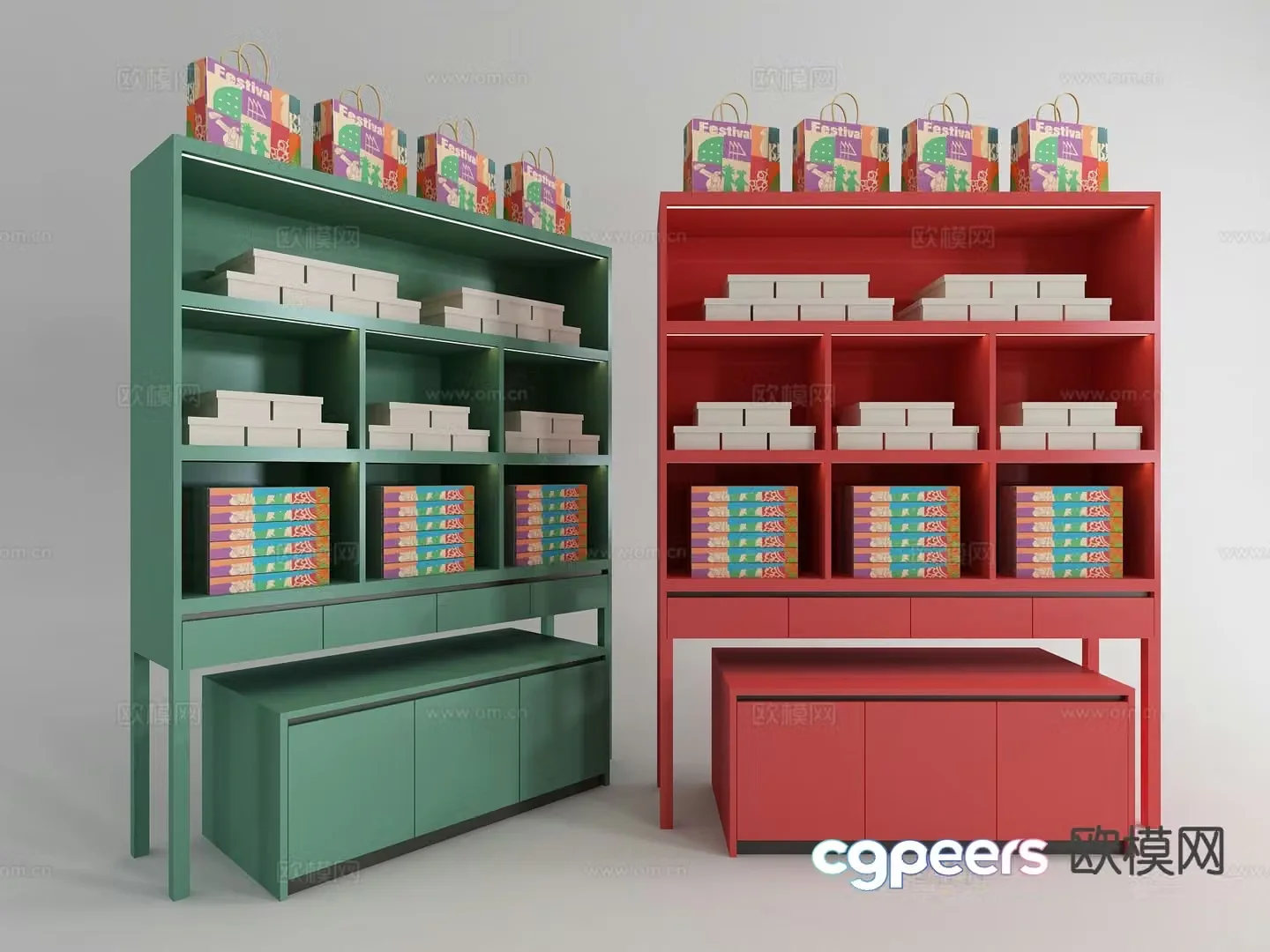 Modern cultural and creative gift shop display cabinet 3D model