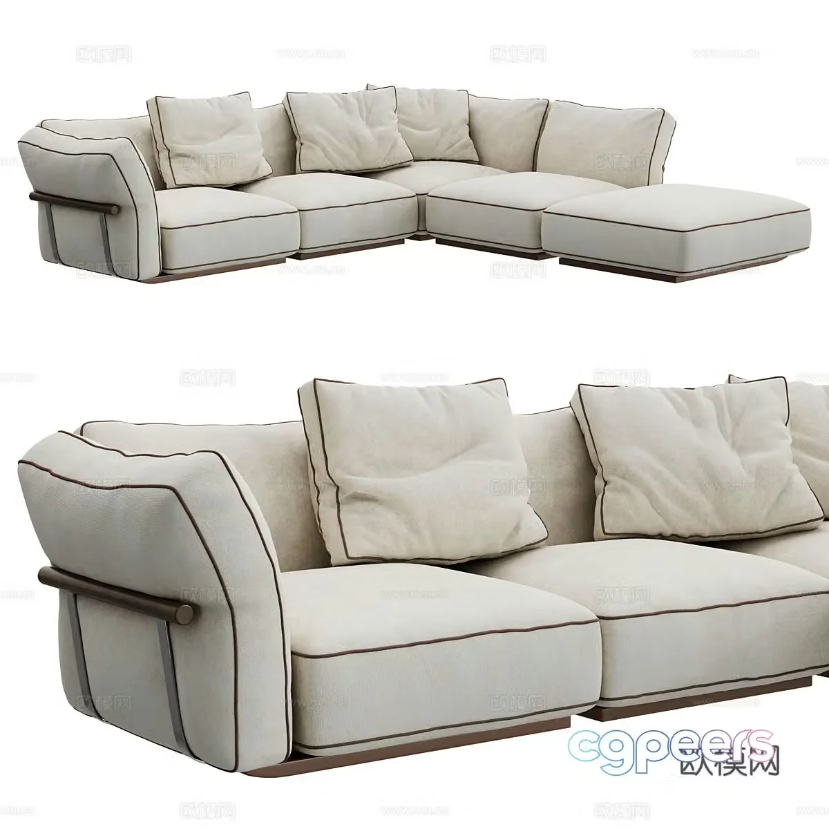 Modern Italian Camelot corner sofa 3d model