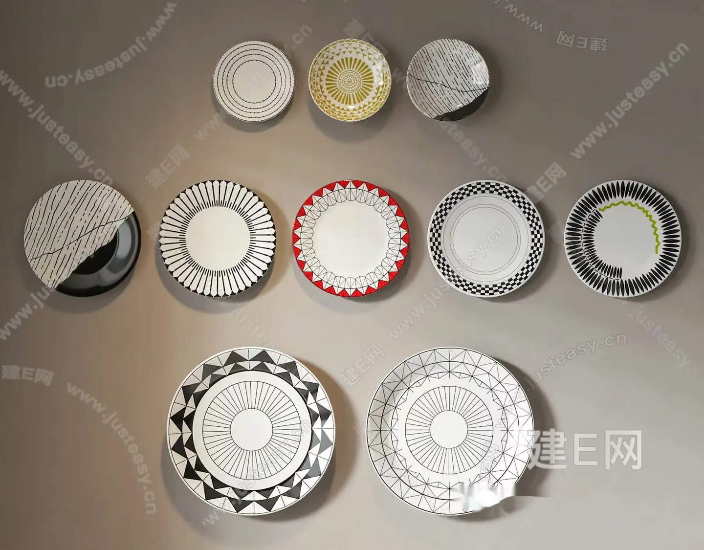 Decorative Wall Plates 3D Model – 427 – VRAY Render