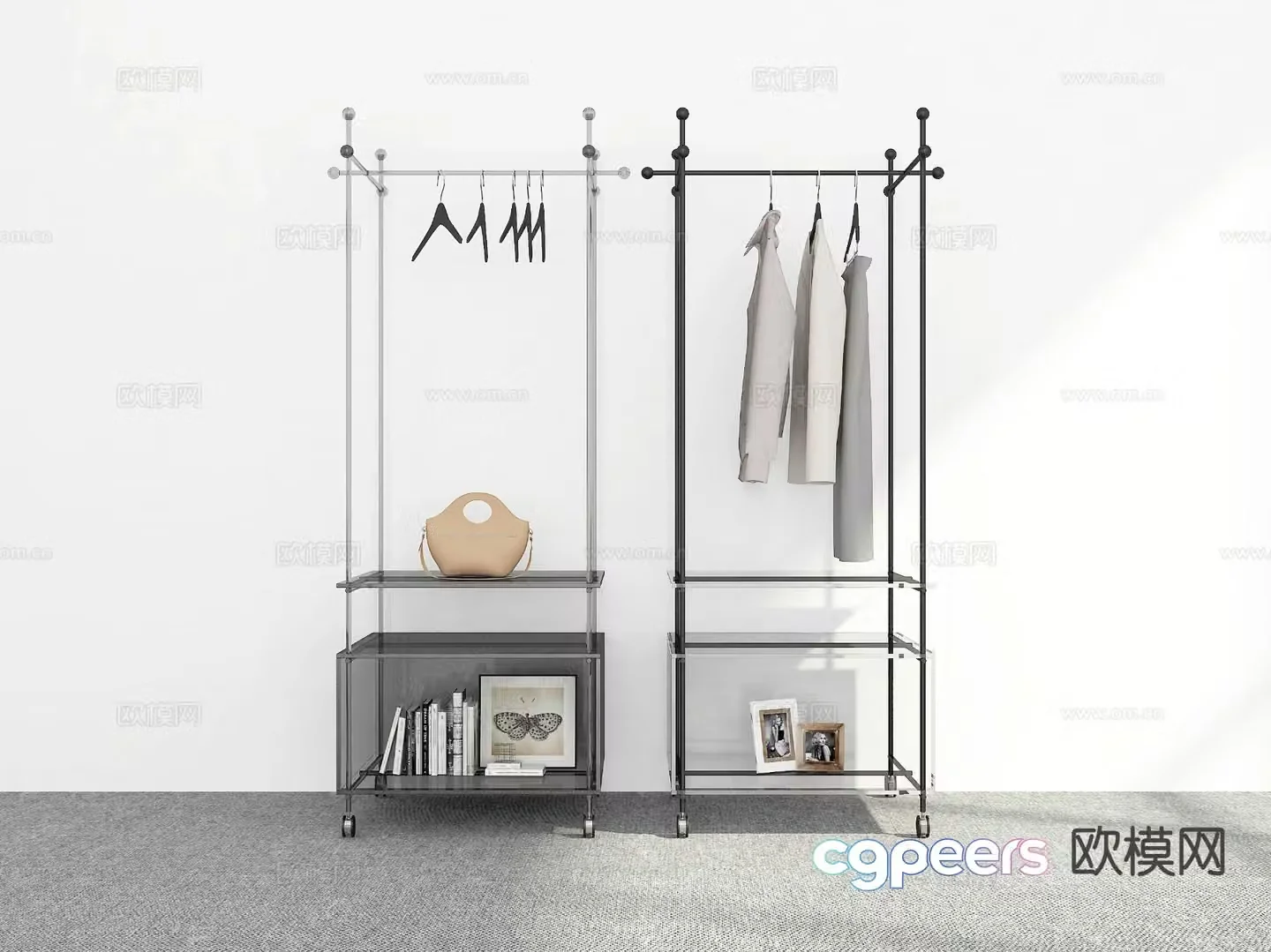 Modern clothes rack coat rack 3d model