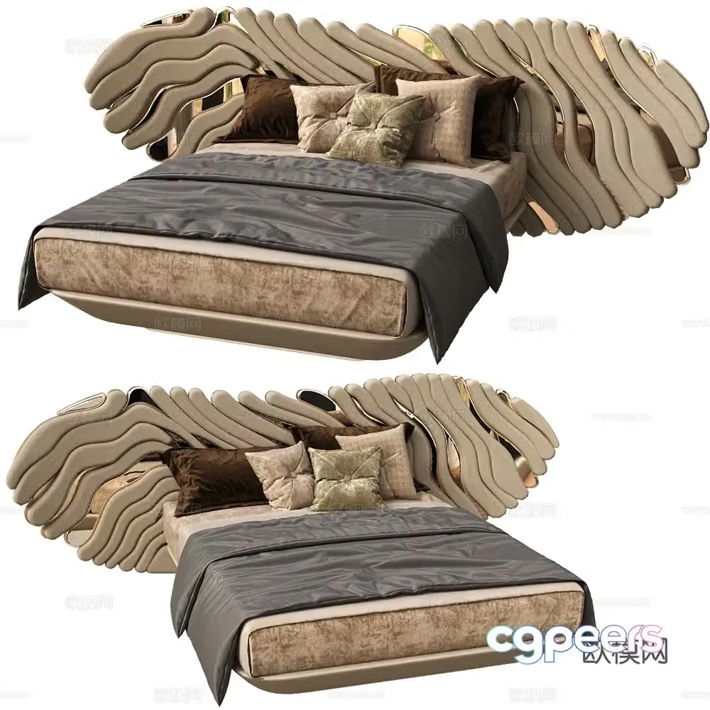 Double bed 3d model