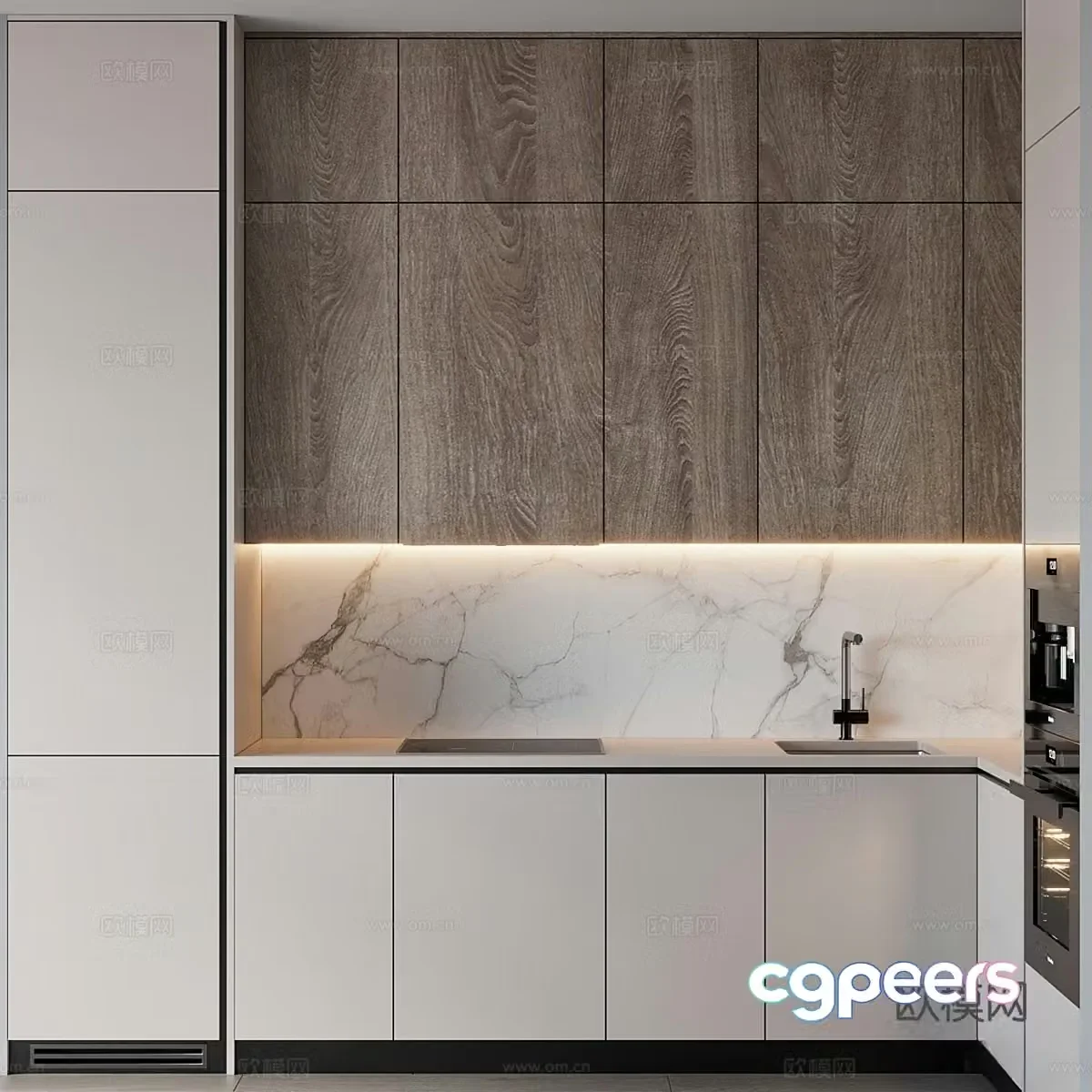 Modern L -shaped cabinet 3D model