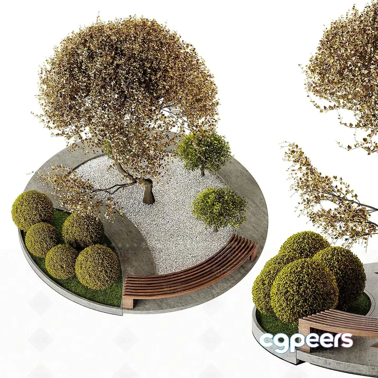 Modern Outdoor Landscape 3D Model – 8158 – VRAY Render
