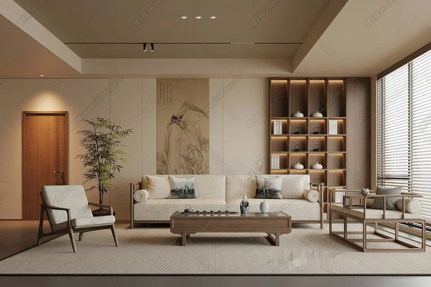 Modern Living Room 3D Model – 18426 – VRAY Render