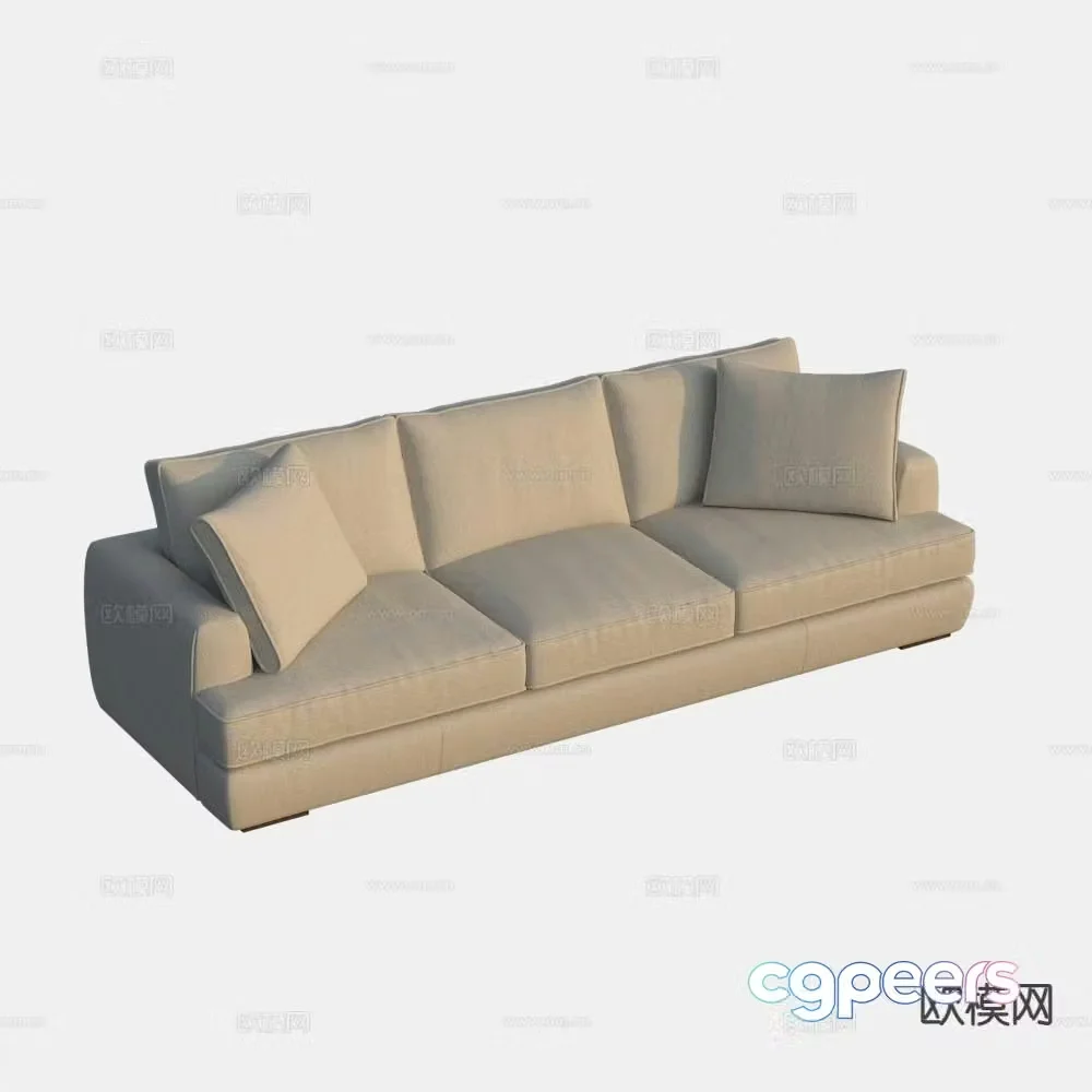 Three seater sofa upholstered sofa 3d model
