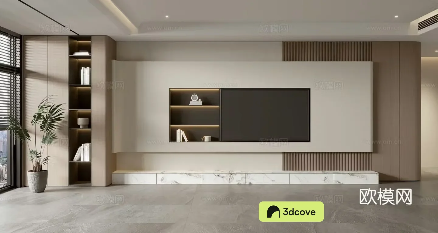 Modern TV background wall