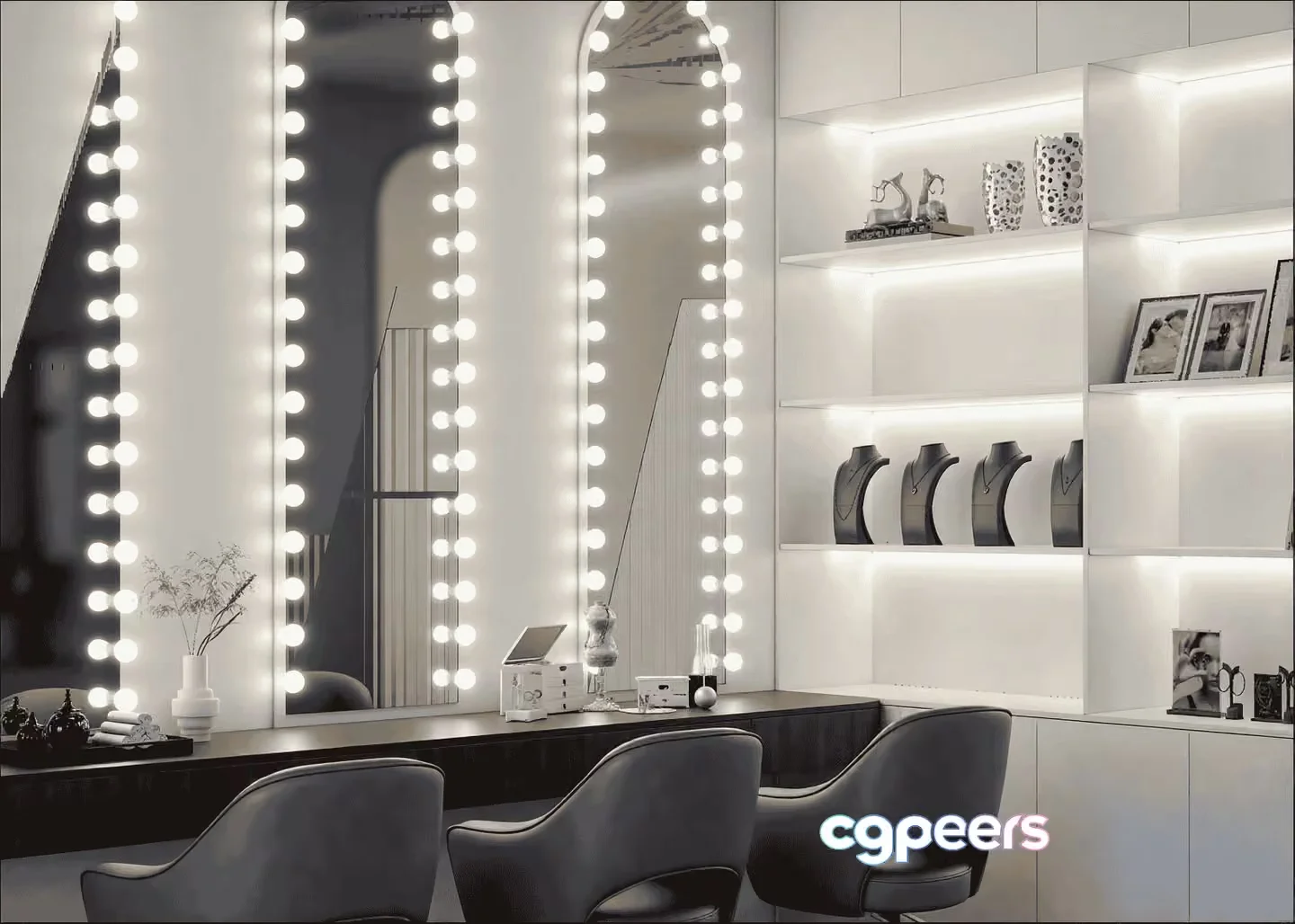 Modern Makeup Vanity 3D Model – 18307 – VRAY Render