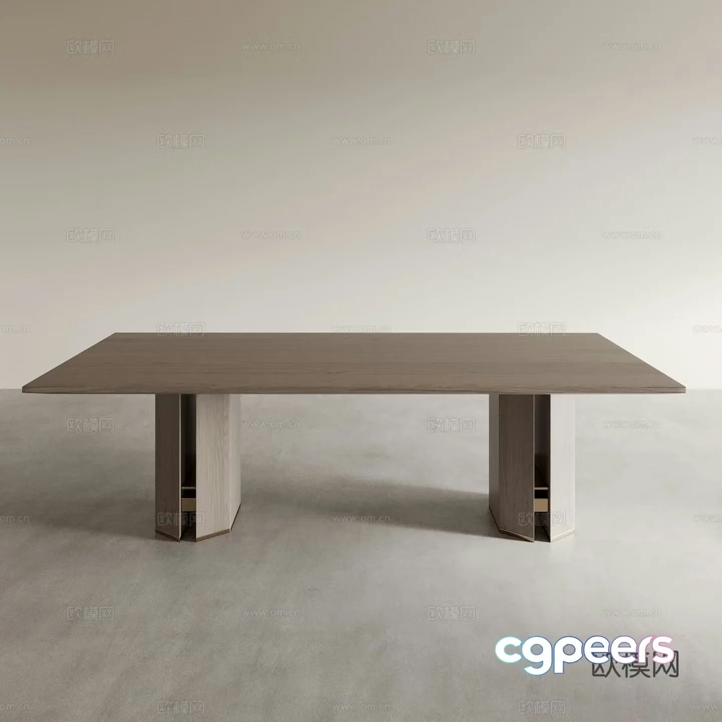 Dining table long table square table 3d model