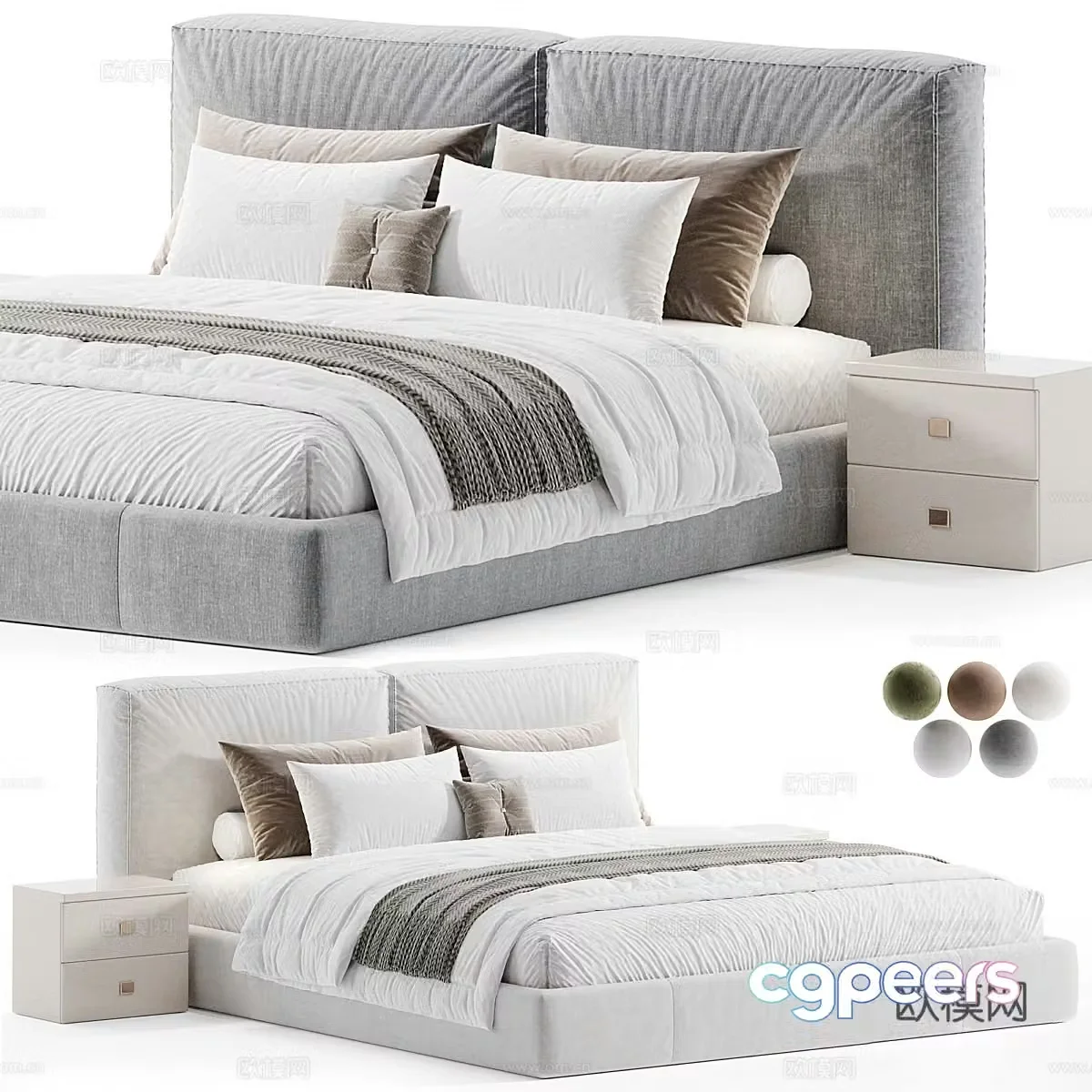 Double bed 3d model
