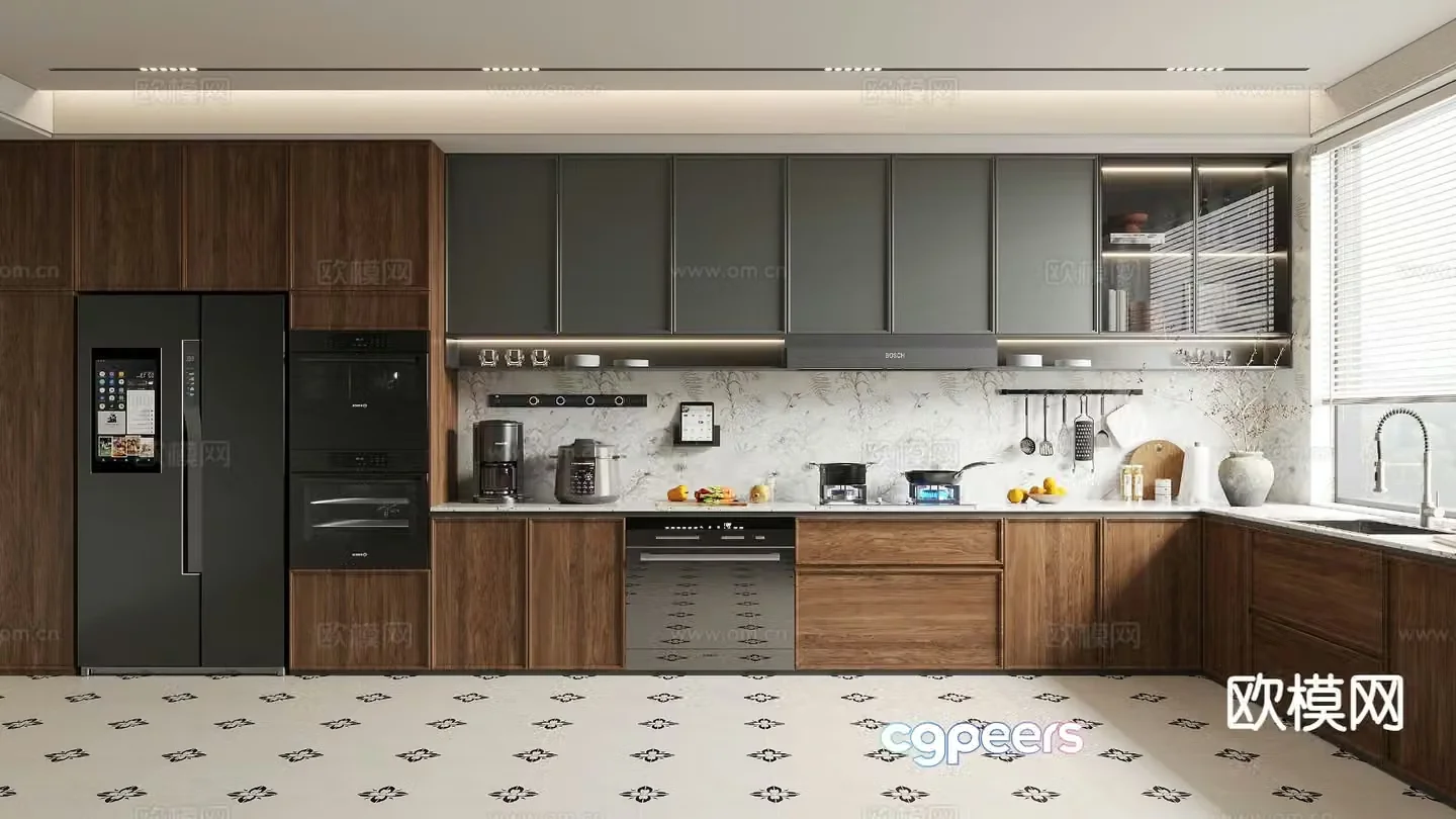 French retro kitchen 3d model