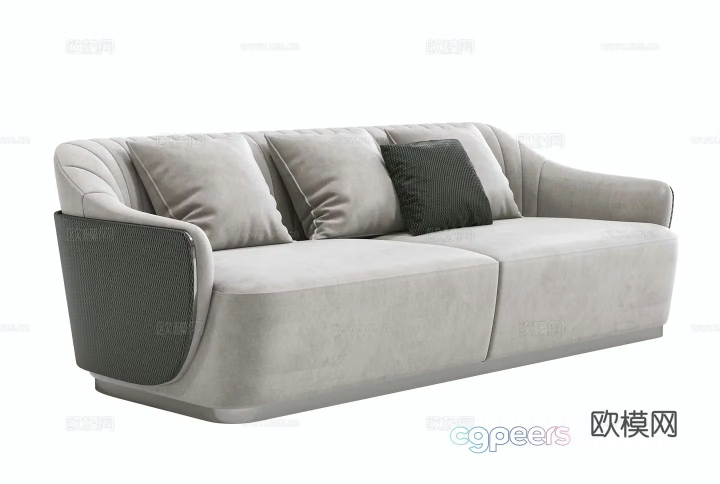 Light luxury multi-person sofa 3D model