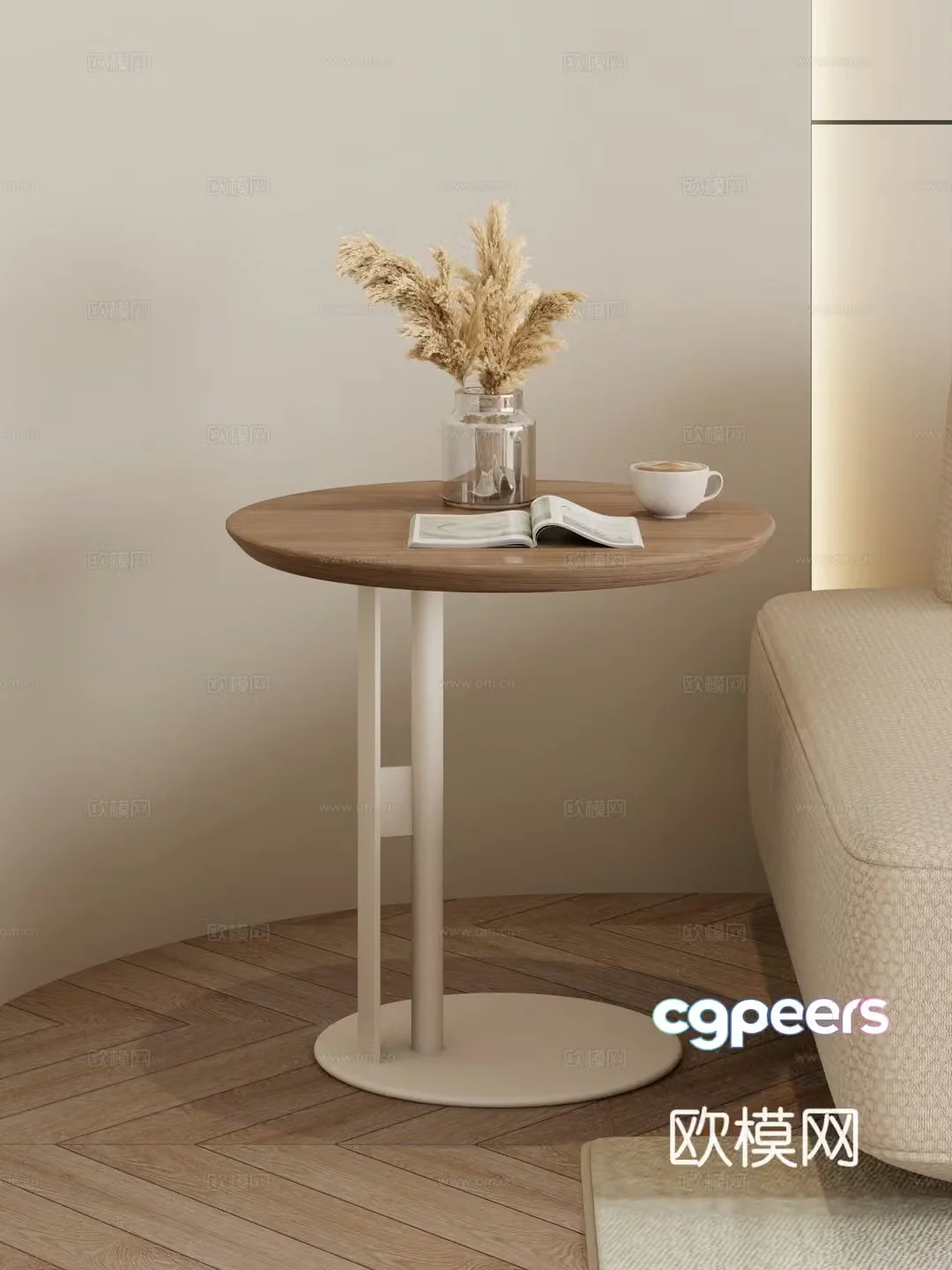 Modern side table corner table shelf decoration 3d model