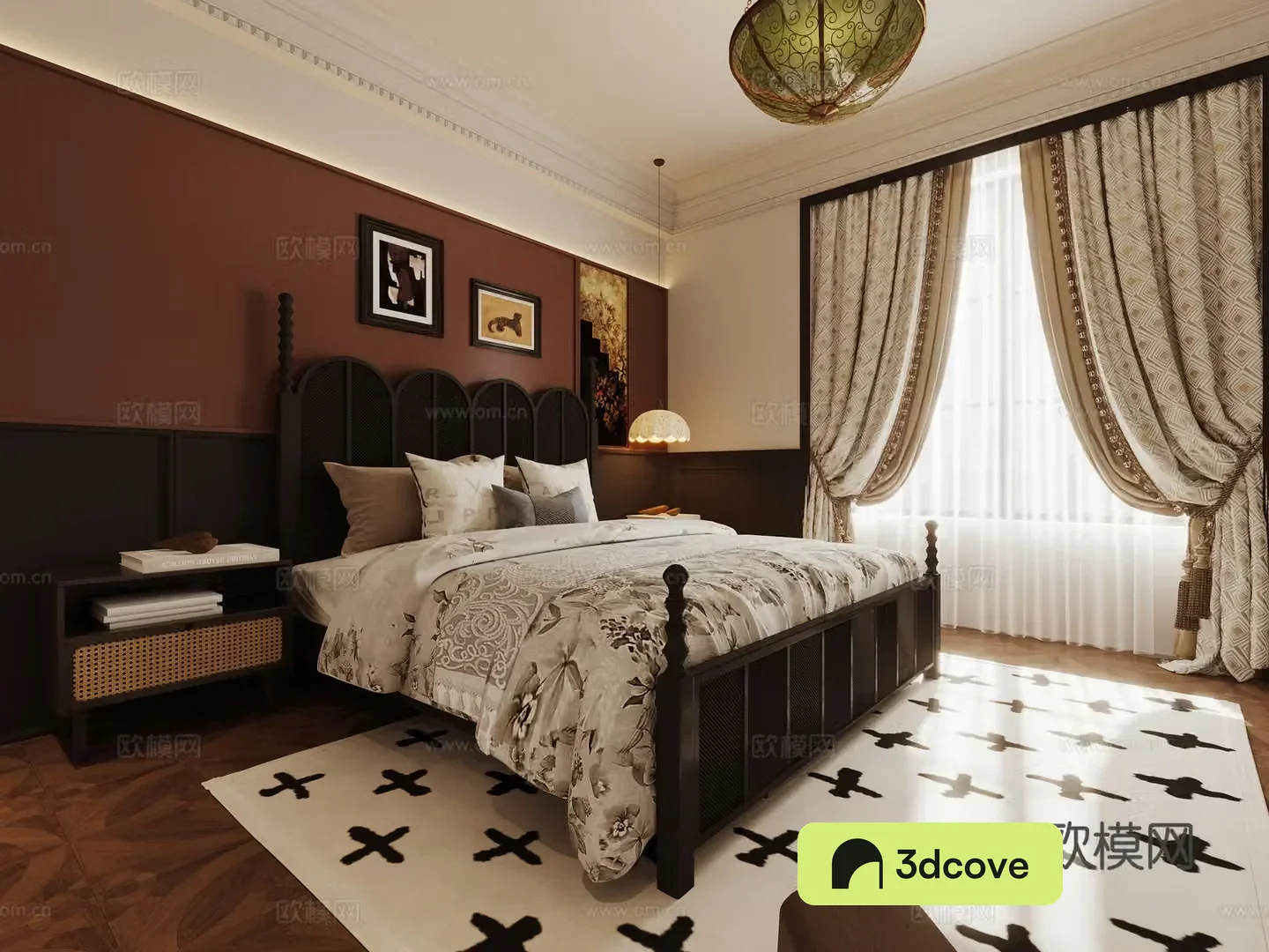 Middle-aged bedroom 3d model