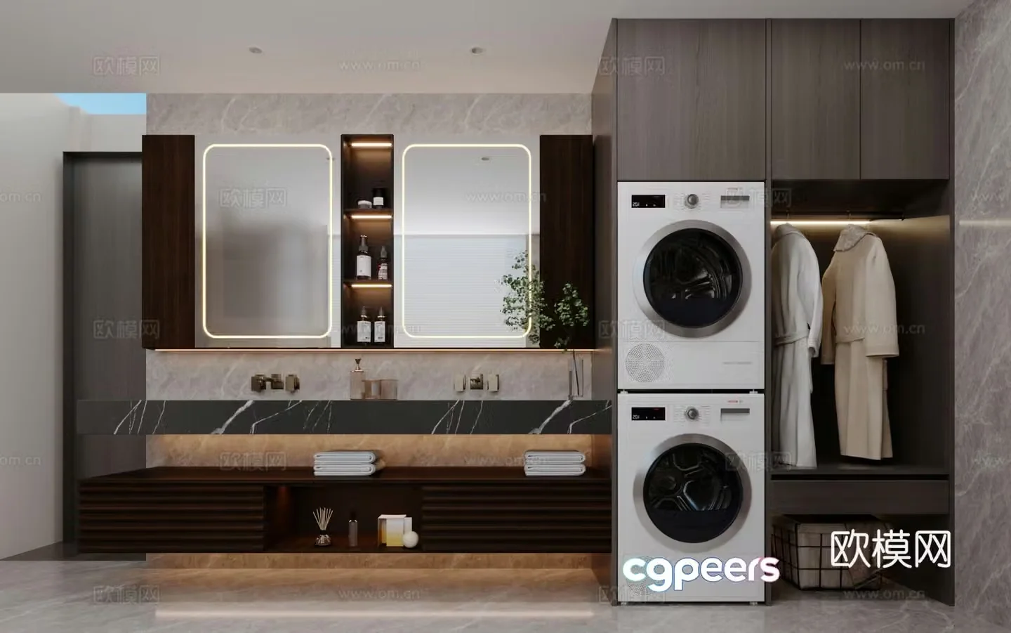 Modern hotel bathroom Hotel room bathroom Washing cabinet Washing basin wash basin wash 3D model