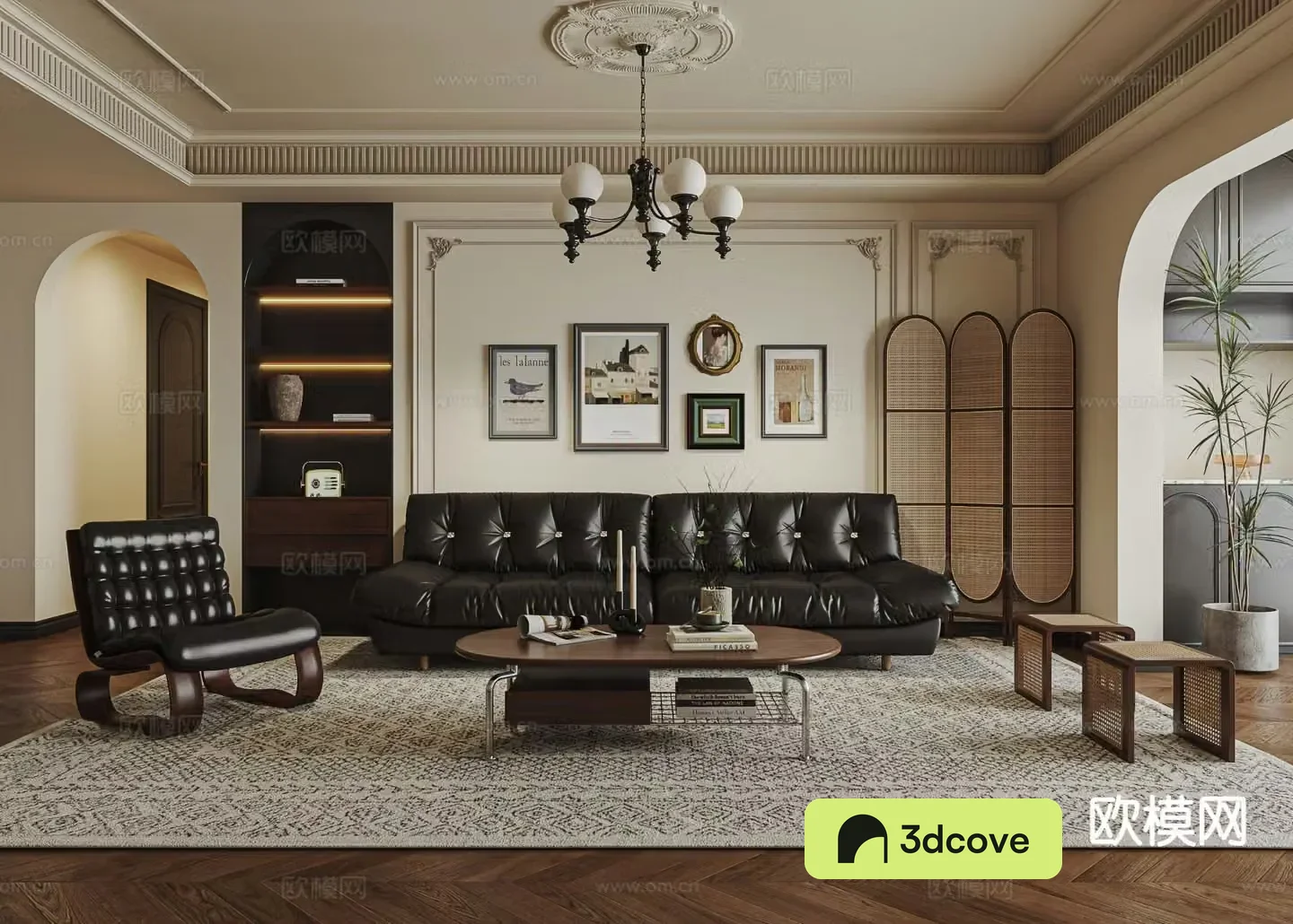 French retro living room