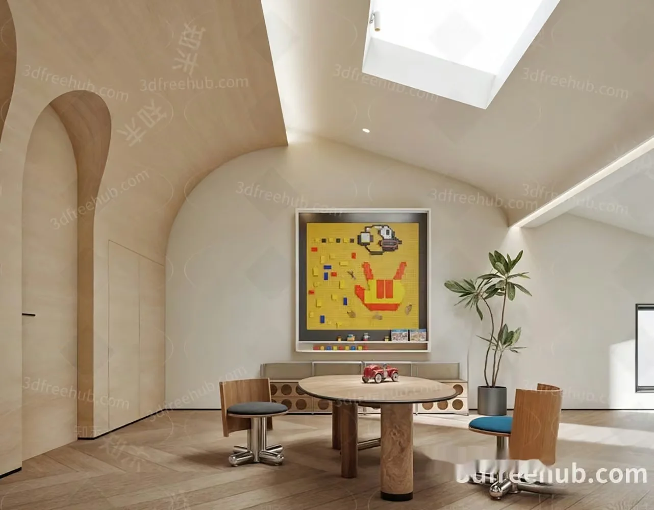 Modern Dining Room 3D Model – 21539 – VRAY Render
