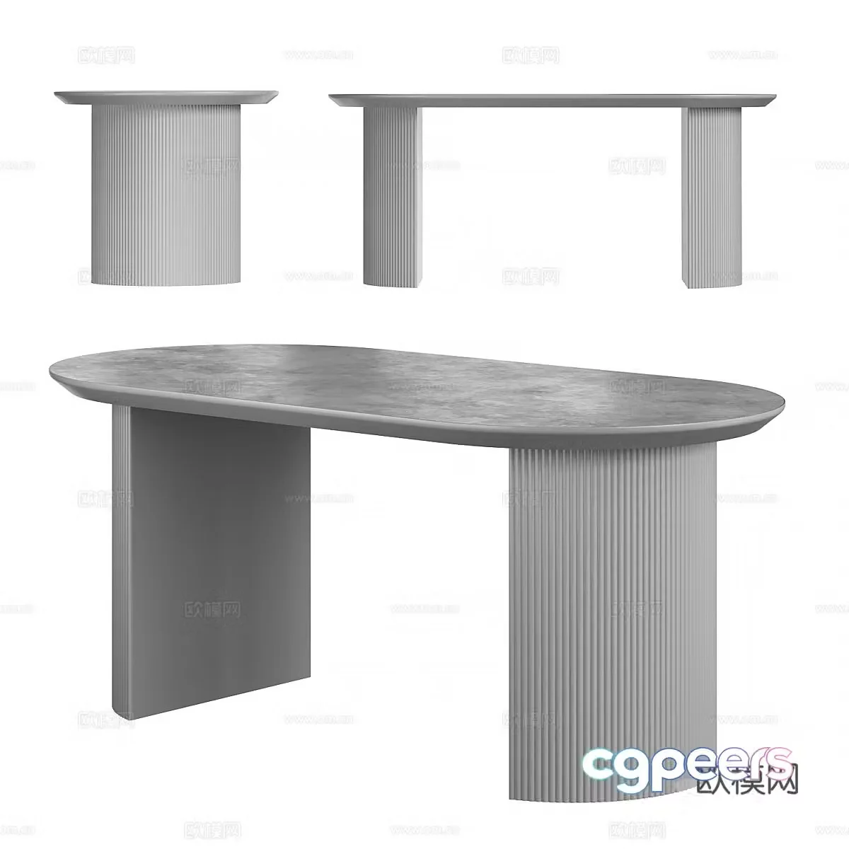 Dining table combination round table marble dining table negotiation table oval dining table simple dining table 3d model